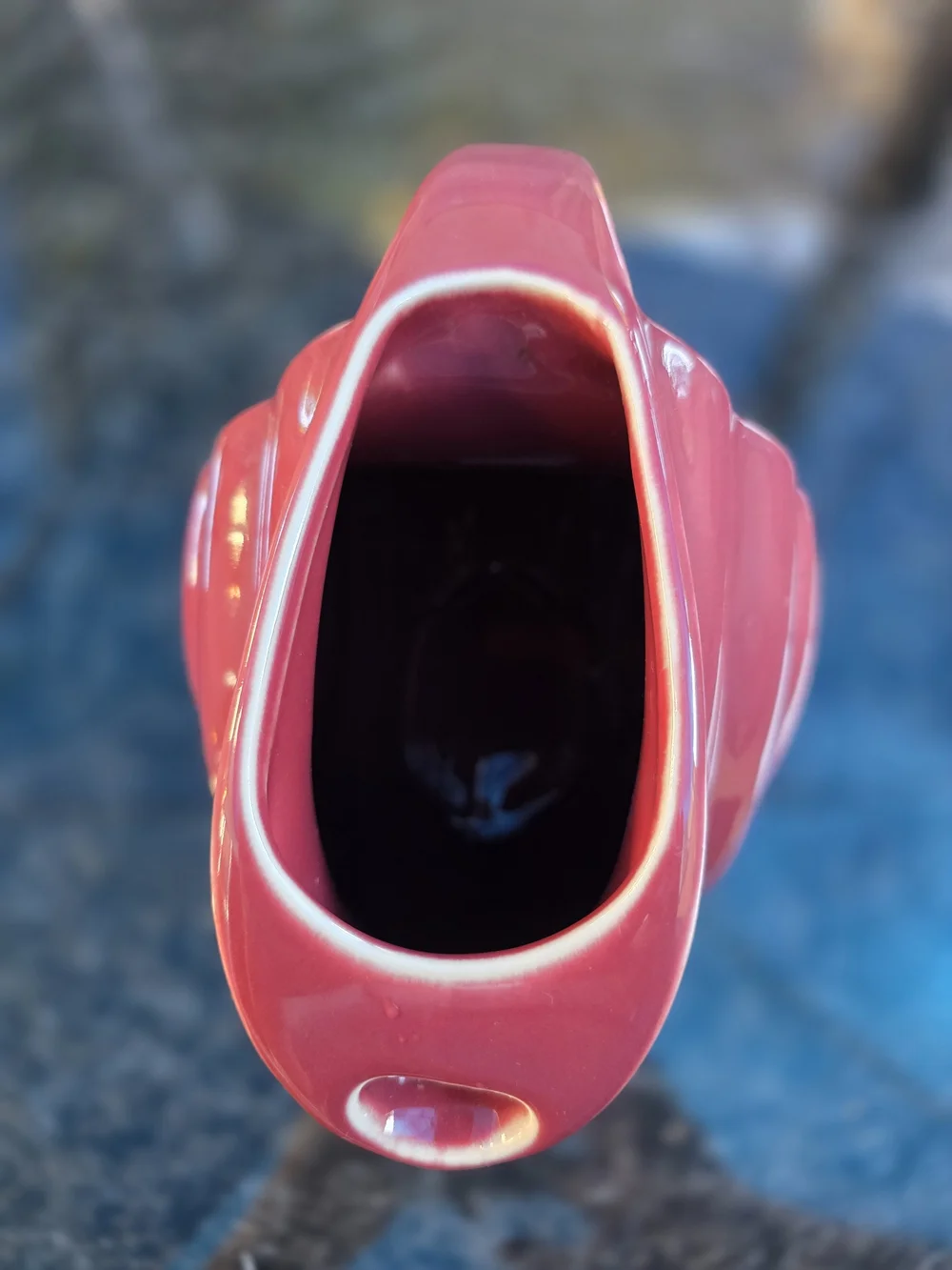 Glossy Maroon Ceramic Pitcher Vase - Decorative Serveware
